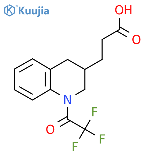 3-1-(2,2,2-trifluoroacetyl)-1,2,3,4-tetrahydroquinolin-3-ylpropanoic acid structure