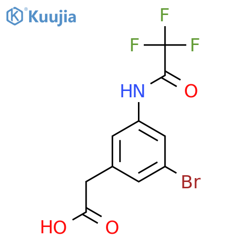 2-3-bromo-5-(2,2,2-trifluoroacetamido)phenylacetic acid structure