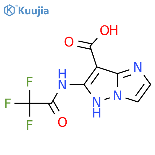 6-(2,2,2-trifluoroacetamido)-1H-pyrazolo1,5-aimidazole-7-carboxylic acid structure