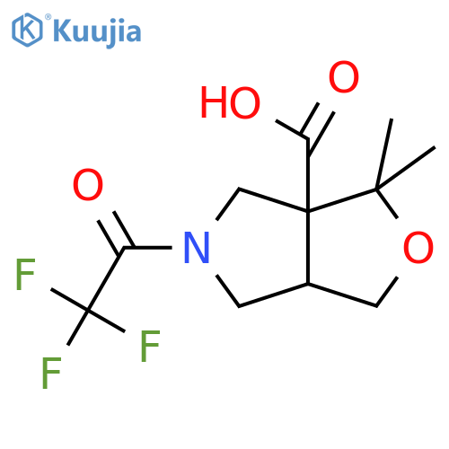 3,3-dimethyl-5-(2,2,2-trifluoroacetyl)-hexahydro-1H-furo[3,4-c]pyrrole-3a-carboxylic acid structure