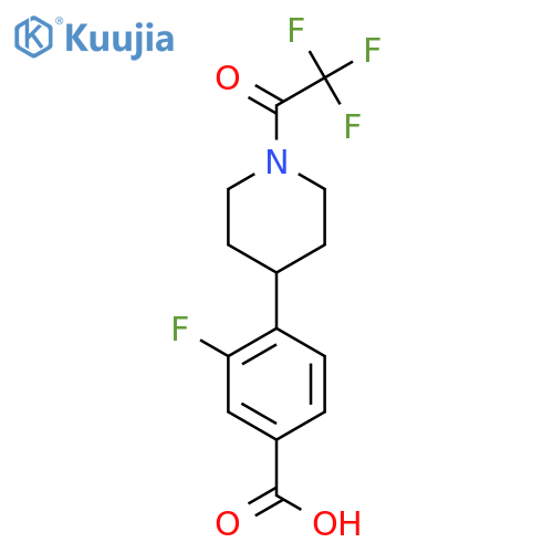 3-fluoro-4-1-(2,2,2-trifluoroacetyl)piperidin-4-ylbenzoic acid structure
