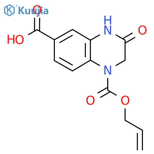 3-Oxo-1-[(prop-2-en-1-yloxy)carbonyl]-1,2,3,4-tetrahydroquinoxaline-6-carboxylic acid structure