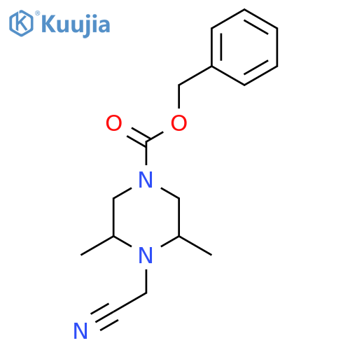 Benzyl 4-(cyanomethyl)-3,5-dimethylpiperazine-1-carboxylate structure