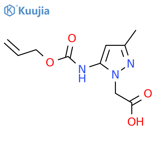 2-(3-methyl-5-{(prop-2-en-1-yloxy)carbonylamino}-1H-pyrazol-1-yl)acetic acid structure