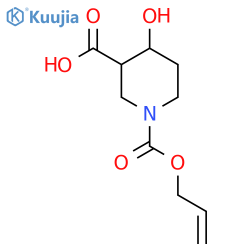 4-hydroxy-1-(prop-2-en-1-yloxy)carbonylpiperidine-3-carboxylic acid structure