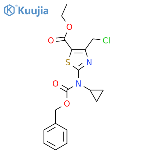 ethyl 2-{(benzyloxy)carbonyl(cyclopropyl)amino}-4-(chloromethyl)-1,3-thiazole-5-carboxylate structure