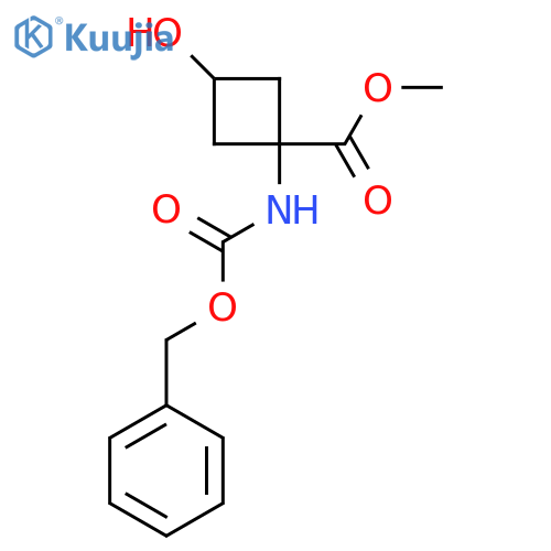 Methyl 1-{[(benzyloxy)carbonyl]amino}-3-hydroxycyclobutane-1-carboxylate structure