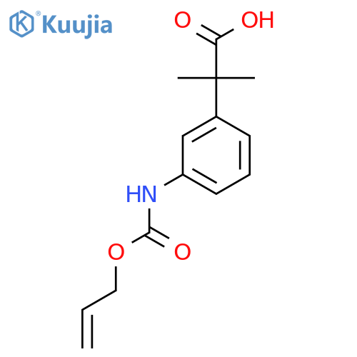 2-methyl-2-(3-{(prop-2-en-1-yloxy)carbonylamino}phenyl)propanoic acid structure
