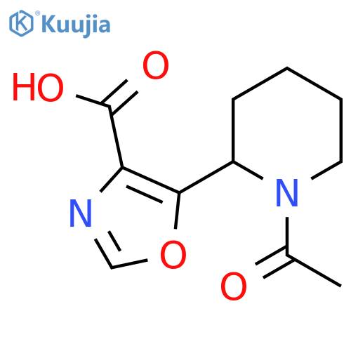 5-(1-Acetylpiperidin-2-yl)-1,3-oxazole-4-carboxylic acid structure