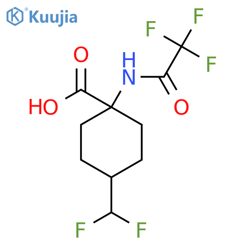 4-(Difluoromethyl)-1-(2,2,2-trifluoroacetamido)cyclohexane-1-carboxylic acid structure