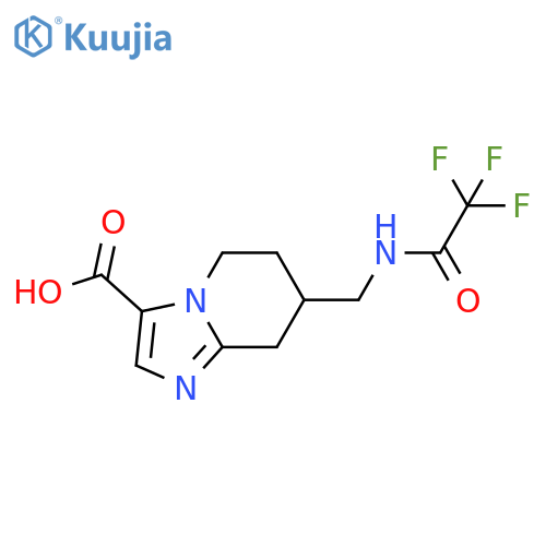 7-(2,2,2-trifluoroacetamido)methyl-5H,6H,7H,8H-imidazo1,2-apyridine-3-carboxylic acid structure