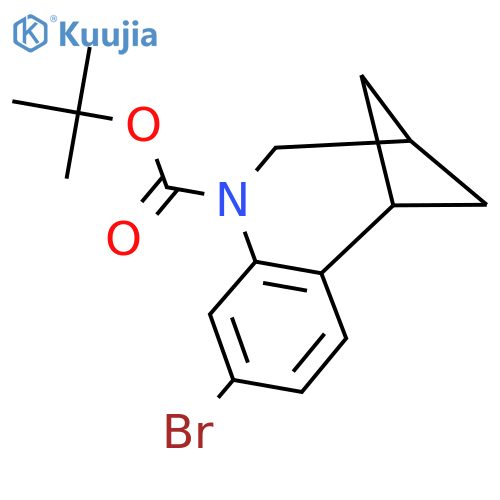 tert-butyl 5-bromo-8-azatricyclo8.1.1.0,2,7dodeca-2,4,6-triene-8-carboxylate structure