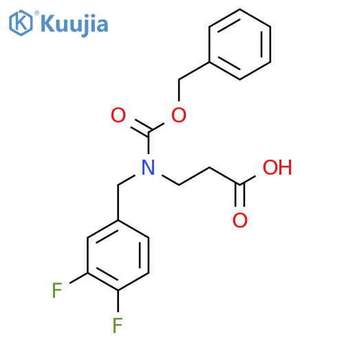 3-{(benzyloxy)carbonyl(3,4-difluorophenyl)methylamino}propanoic acid structure