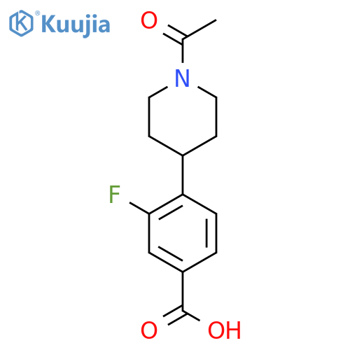 4-(1-Acetylpiperidin-4-yl)-3-fluorobenzoic acid structure