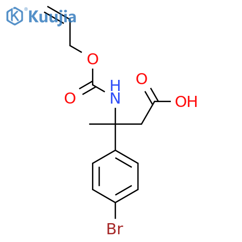 3-(4-bromophenyl)-3-{(prop-2-en-1-yloxy)carbonylamino}butanoic acid structure