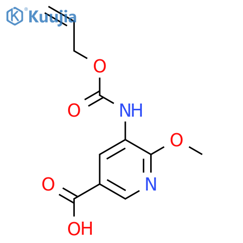 6-methoxy-5-{(prop-2-en-1-yloxy)carbonylamino}pyridine-3-carboxylic acid structure