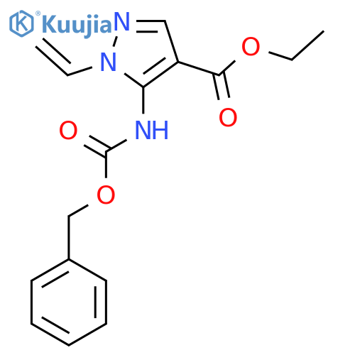 ethyl 5-{(benzyloxy)carbonylamino}-1-ethenyl-1H-pyrazole-4-carboxylate structure