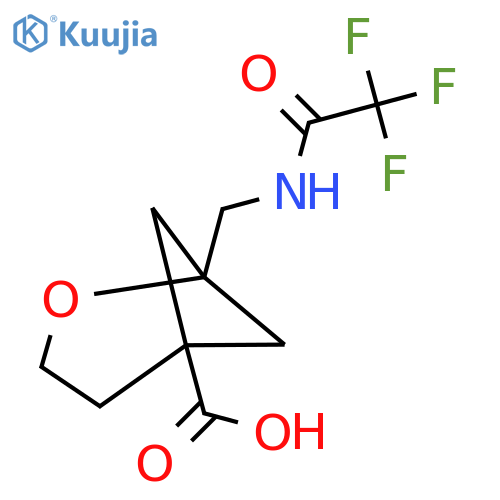 1-(trifluoroacetamido)methyl-2-oxabicyclo3.1.1heptane-5-carboxylic acid structure