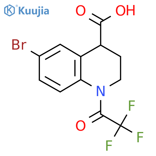 6-Bromo-1-(2,2,2-trifluoroacetyl)-1,2,3,4-tetrahydroquinoline-4-carboxylic acid structure