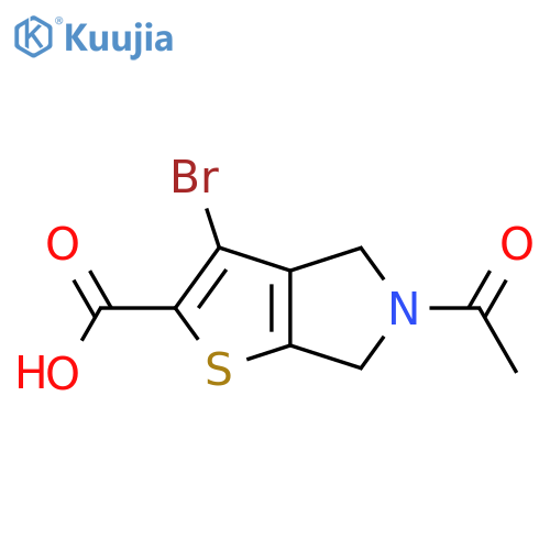 5-acetyl-3-bromo-4H,5H,6H-thieno2,3-cpyrrole-2-carboxylic acid structure