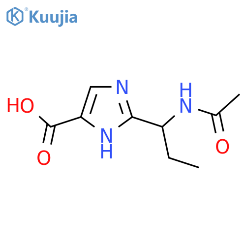 2-(1-acetamidopropyl)-1H-imidazole-4-carboxylic acid structure