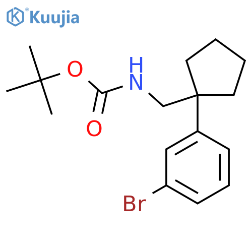 tert-butyl N-{1-(3-bromophenyl)cyclopentylmethyl}carbamate structure