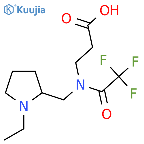 3-{N-(1-ethylpyrrolidin-2-yl)methyl-2,2,2-trifluoroacetamido}propanoic acid structure