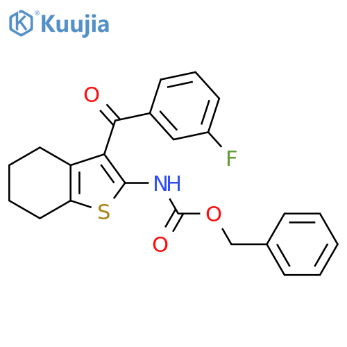 benzyl N-3-(3-fluorobenzoyl)-4,5,6,7-tetrahydro-1-benzothiophen-2-ylcarbamate structure