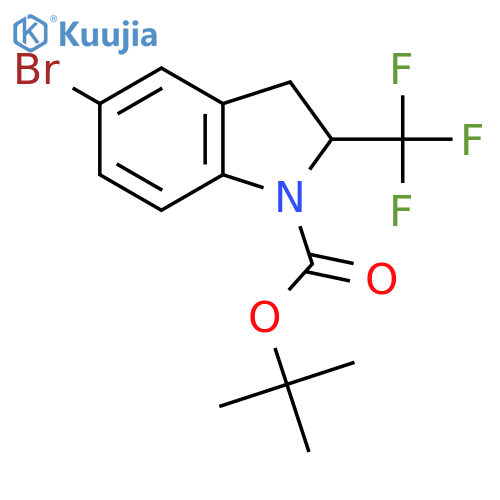 tert-butyl 5-bromo-2-(trifluoromethyl)-2,3-dihydro-1H-indole-1-carboxylate structure