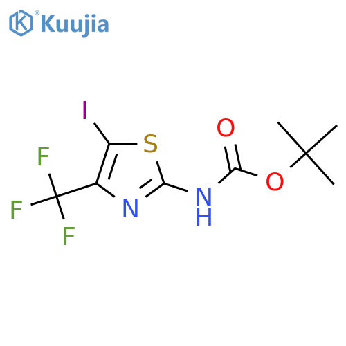 tert-butyl N-5-iodo-4-(trifluoromethyl)-1,3-thiazol-2-ylcarbamate structure