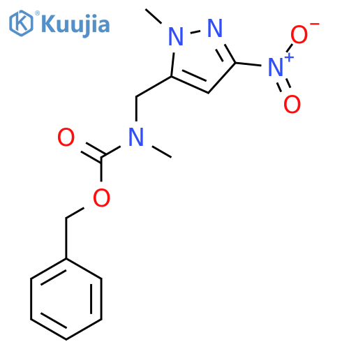 benzyl N-methyl-N-(1-methyl-3-nitro-1H-pyrazol-5-yl)methylcarbamate structure