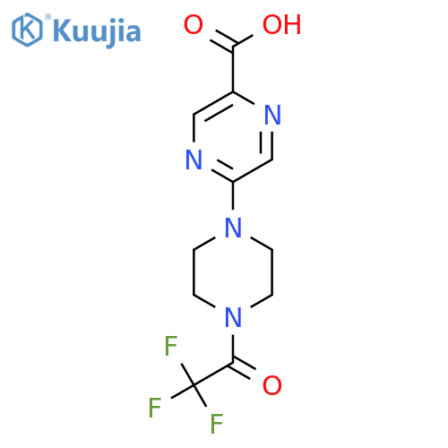 5-4-(2,2,2-trifluoroacetyl)piperazin-1-ylpyrazine-2-carboxylic acid structure