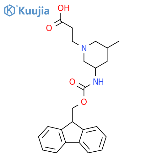 3-3-({(9H-fluoren-9-yl)methoxycarbonyl}amino)-5-methylpiperidin-1-ylpropanoic acid structure