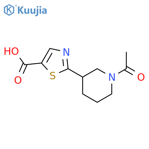 2-(1-Acetylpiperidin-3-yl)-1,3-thiazole-5-carboxylic acid structure