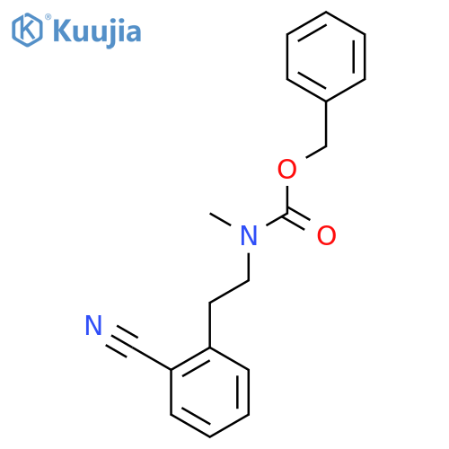 benzyl N-2-(2-cyanophenyl)ethyl-N-methylcarbamate structure