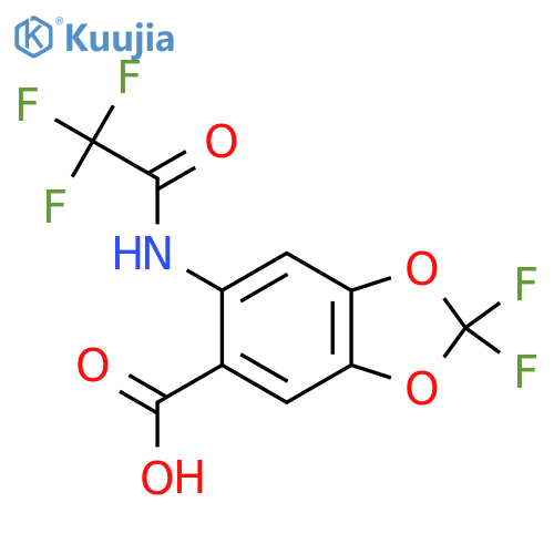 2,2-Difluoro-6-(2,2,2-trifluoroacetamido)-1,3-dioxaindane-5-carboxylic acid structure