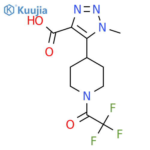 1-methyl-5-[1-(2,2,2-trifluoroacetyl)piperidin-4-yl]-1H-1,2,3-triazole-4-carboxylic acid structure