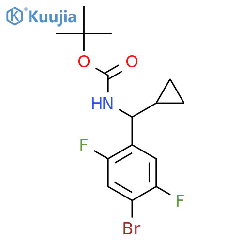 tert-butyl N-[(4-bromo-2,5-difluorophenyl)(cyclopropyl)methyl]carbamate structure