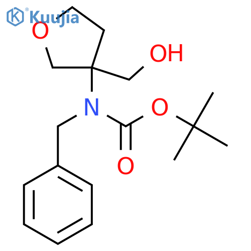 tert-butyl N-benzyl-N-3-(hydroxymethyl)oxolan-3-ylcarbamate structure