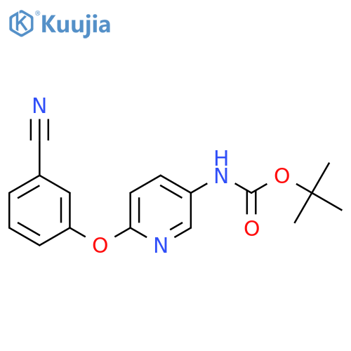 tert-butyl N-6-(3-cyanophenoxy)pyridin-3-ylcarbamate structure