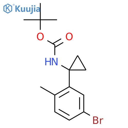 tert-butyl N-1-(5-bromo-2-methylphenyl)cyclopropylcarbamate structure