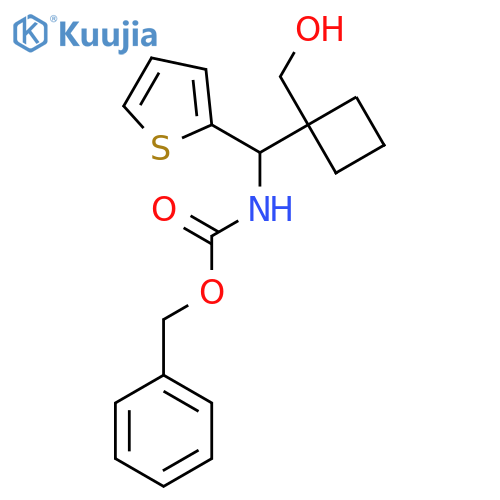 benzyl N-{1-(hydroxymethyl)cyclobutyl(thiophen-2-yl)methyl}carbamate structure