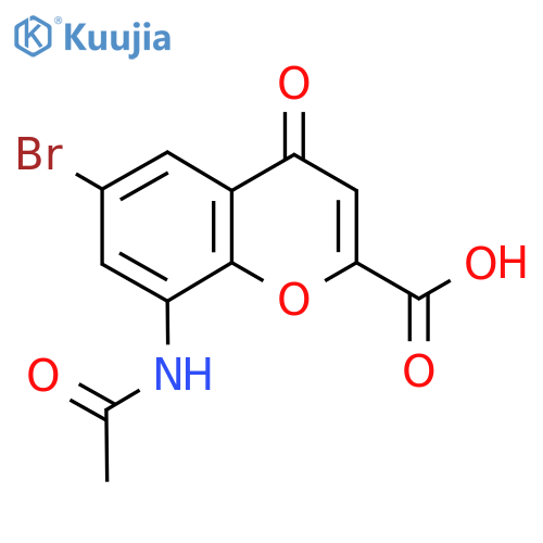6-bromo-8-acetamido-4-oxo-4H-chromene-2-carboxylic acid structure