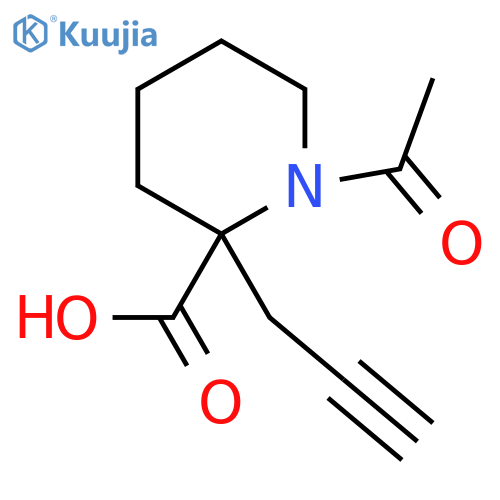 1-Acetyl-2-(prop-2-yn-1-yl)piperidine-2-carboxylic acid structure