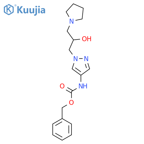 benzyl N-{1-2-hydroxy-3-(pyrrolidin-1-yl)propyl-1H-pyrazol-4-yl}carbamate structure