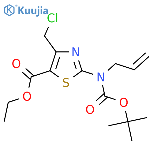 ethyl 2-{(tert-butoxy)carbonyl(prop-2-en-1-yl)amino}-4-(chloromethyl)-1,3-thiazole-5-carboxylate structure