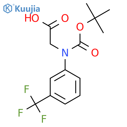 2-{(tert-butoxy)carbonyl3-(trifluoromethyl)phenylamino}acetic acid structure