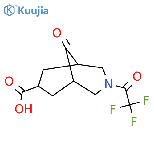 9-Oxo-3-(2,2,2-trifluoroacetyl)-3-azabicyclo[3.3.1]nonane-7-carboxylic acid structure