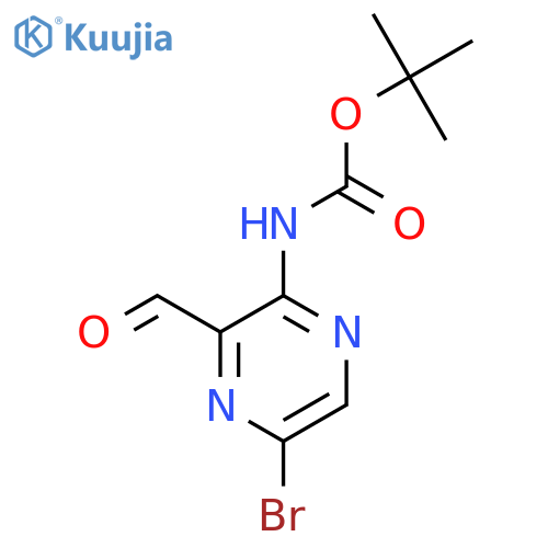 tert-butyl N-(5-bromo-3-formylpyrazin-2-yl)carbamate structure