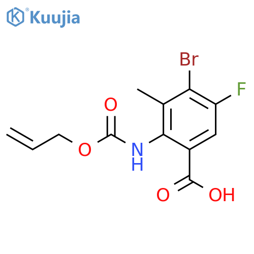 4-bromo-5-fluoro-3-methyl-2-{(prop-2-en-1-yloxy)carbonylamino}benzoic acid structure